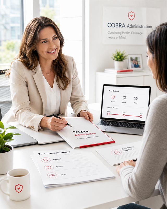 Control Source COBRA specialist reviewing continuation-coverage options with a member